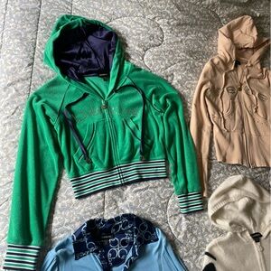 Authentic Bebe Teal Terry Cloth Jacket Sz XS/S